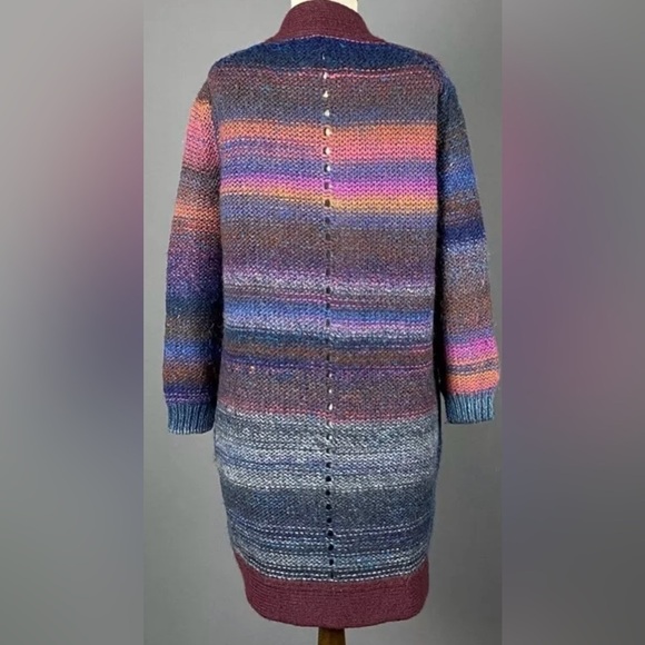 ZADIG & VOLTAIRE Yuno PA Cardigan Sweater Multicolor Wool Mohair Drape- medium - Picture 3 of 11
